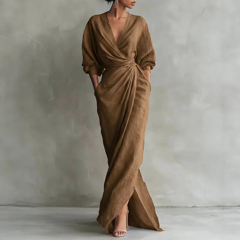 Penelope | Elegant Women's V-Neck Wrap Maxi Dress – Flattering & Versatile for Formal Events 2