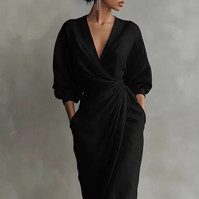 Penelope | Elegant Women's V-Neck Wrap Maxi Dress – Flattering & Versatile for Formal Events 5
