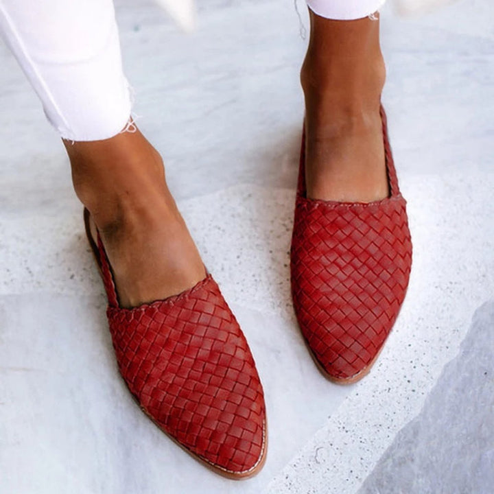 Penelope | Women's Leather Woven Pointed-Toe Slingback Comfortable Sandals 2