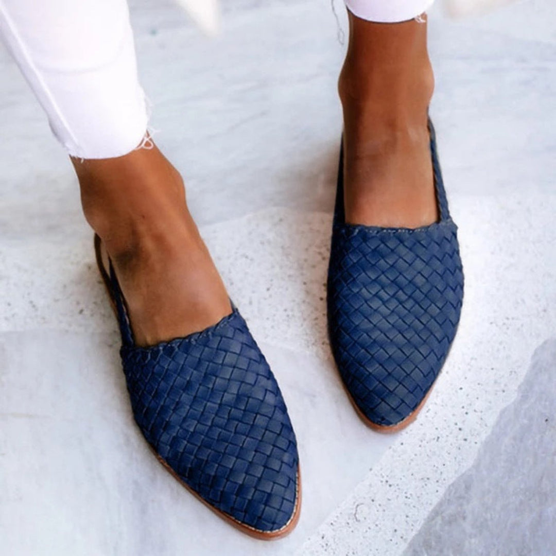 Penelope | Women's Leather Woven Pointed-Toe Slingback Comfortable Sandals 3