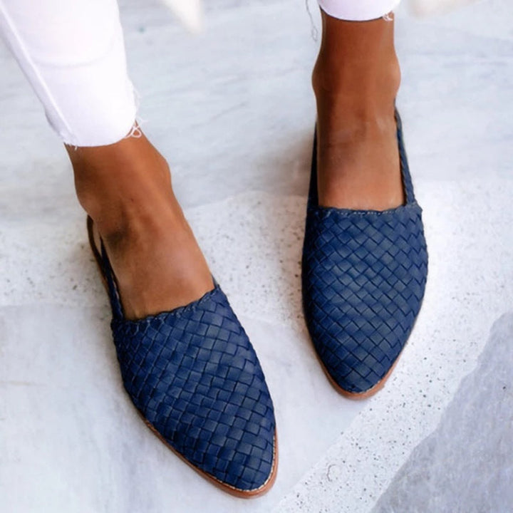 Penelope | Women's Leather Woven Pointed-Toe Slingback Comfortable Sandals 3
