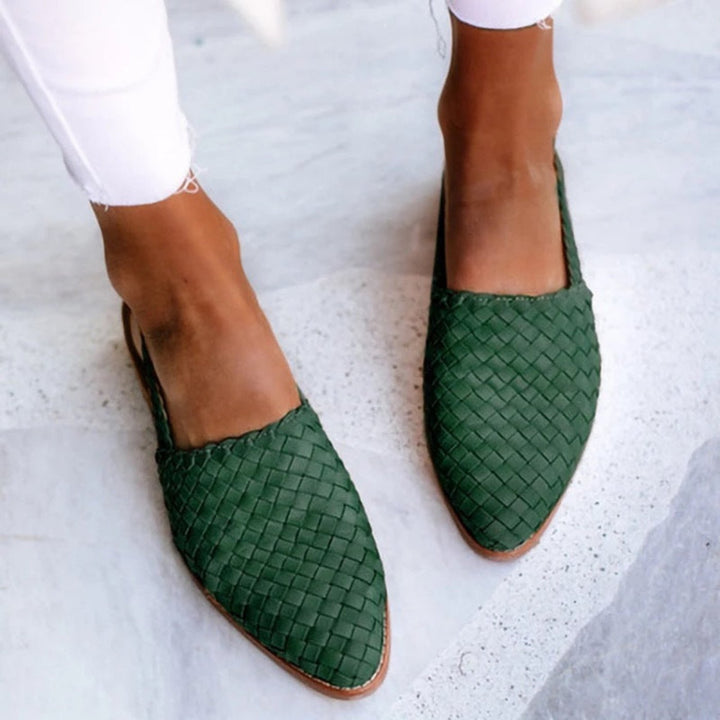 Penelope | Women's Leather Woven Pointed-Toe Slingback Comfortable Sandals 4