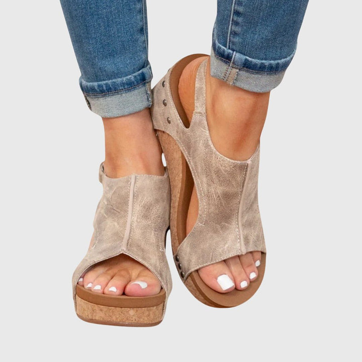 Penelope | Women's Orthopedic Cork Wedge Open-Toe Comfortable Sandals 3