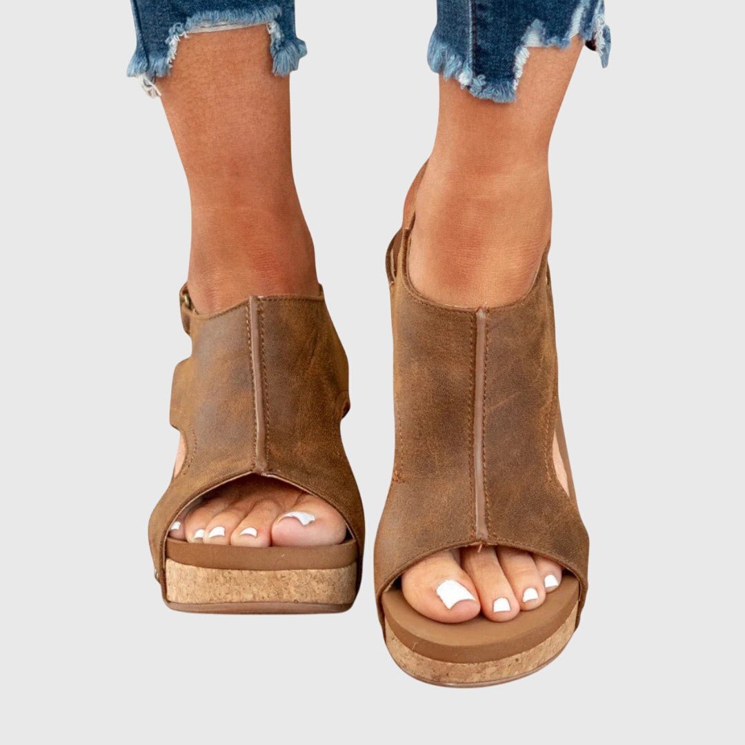 Penelope | Women's Orthopedic Cork Wedge Open-Toe Comfortable Sandals 9