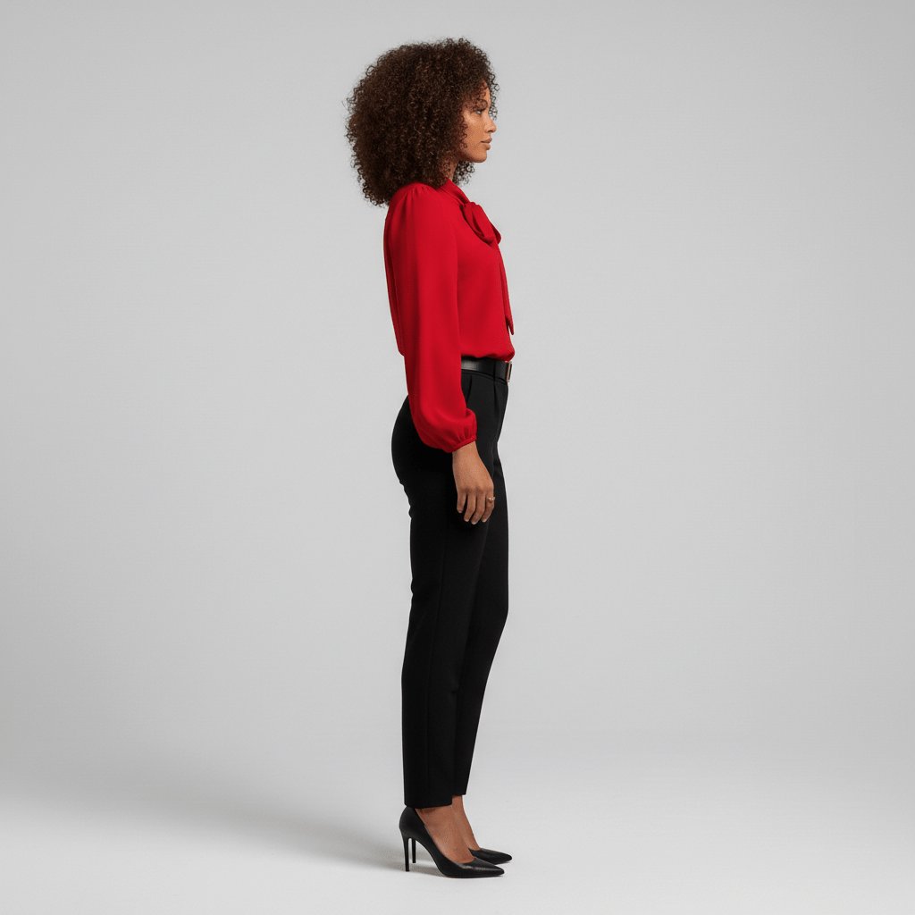 Penelope | Women's Relaxed-Fit Bow-Tie Neck Long-Sleeve Blouse 2