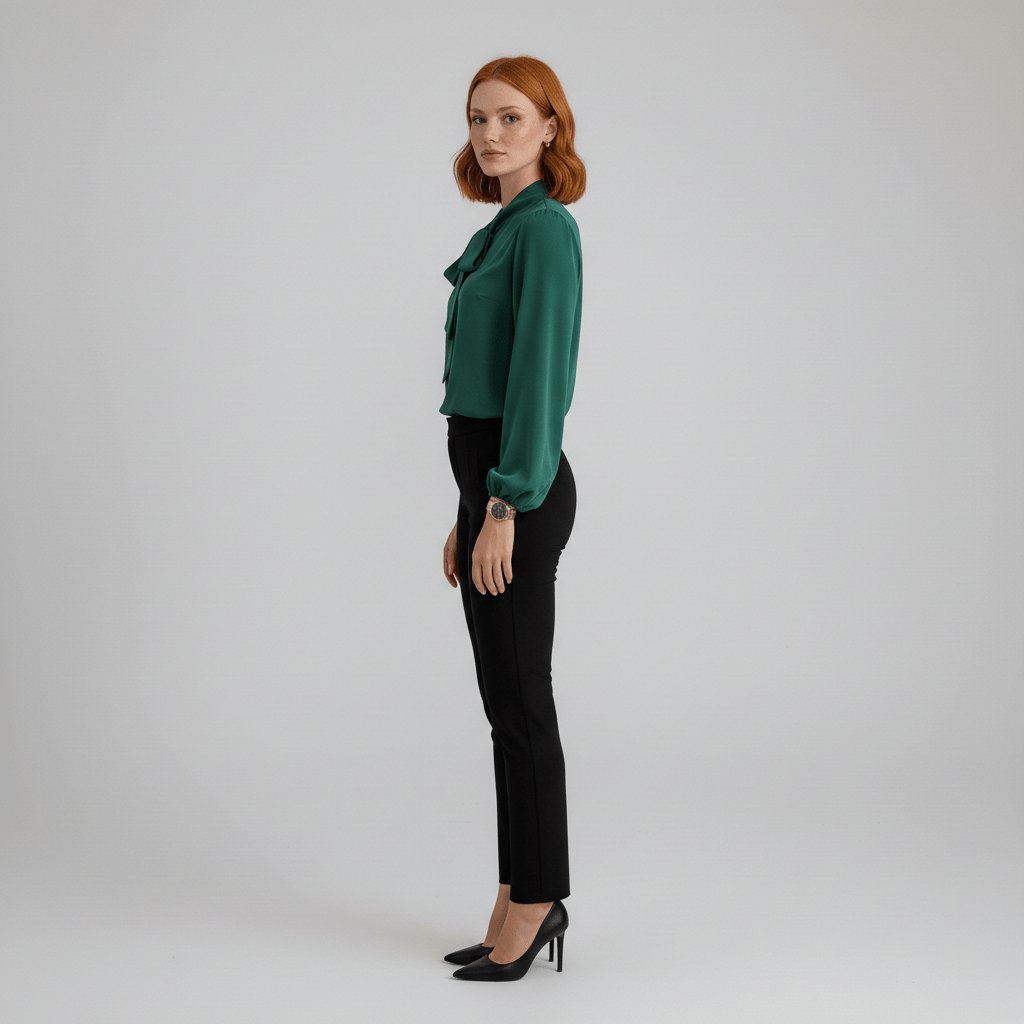 Penelope | Women's Relaxed-Fit Bow-Tie Neck Long-Sleeve Blouse 5