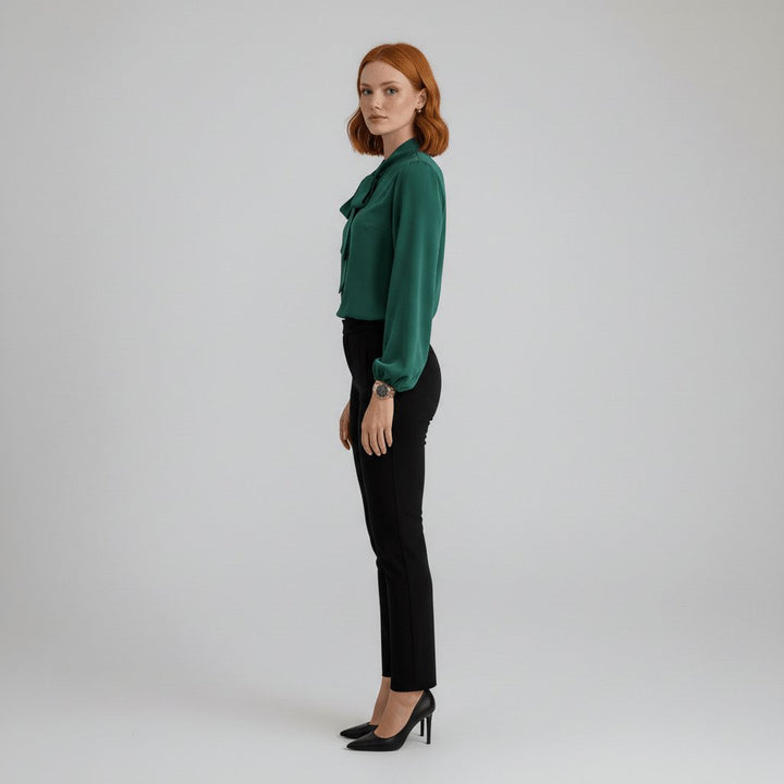 Penelope | Women's Relaxed-Fit Bow-Tie Neck Long-Sleeve Blouse 5