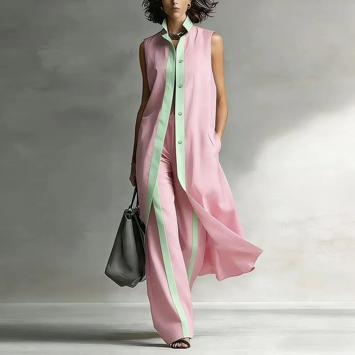Persephone | Elegant & Comfortable Women's Two Piece Set - Sleeveless Wide Leg Co Ord Set 0