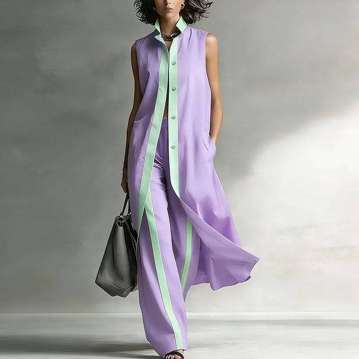 Persephone | Elegant & Comfortable Women's Two Piece Set - Sleeveless Wide Leg Co Ord Set 2