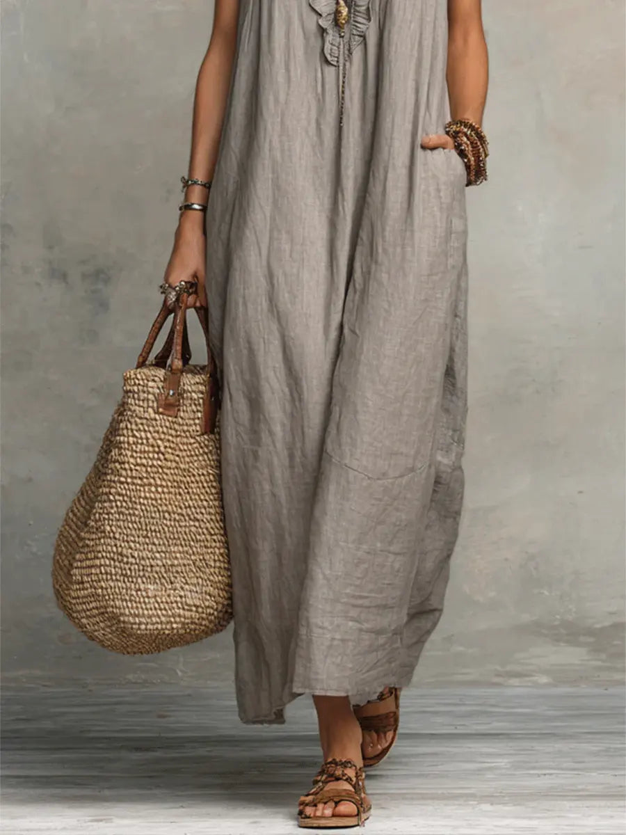 Priscilla | Elegant Ruffle Detail Women’s V-Neck Maxi Dress for Summer & Formal Occasions 6