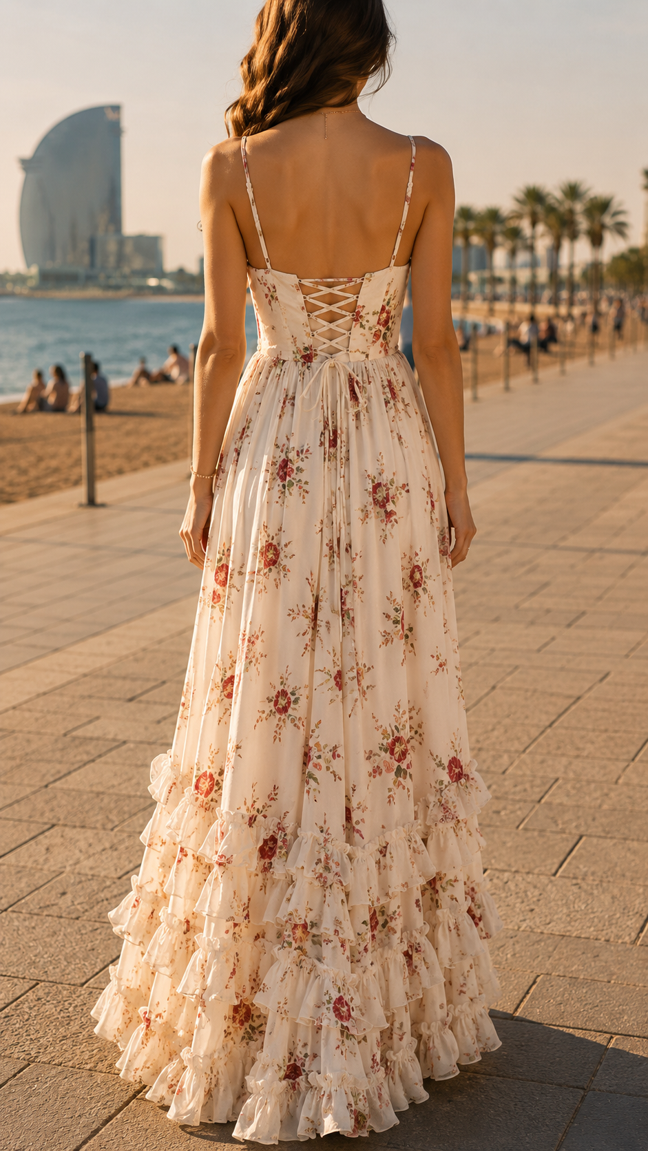 Queniva | Elegant Floral Maxi Dress with Front Slit – Perfect Long Dress for Women 1