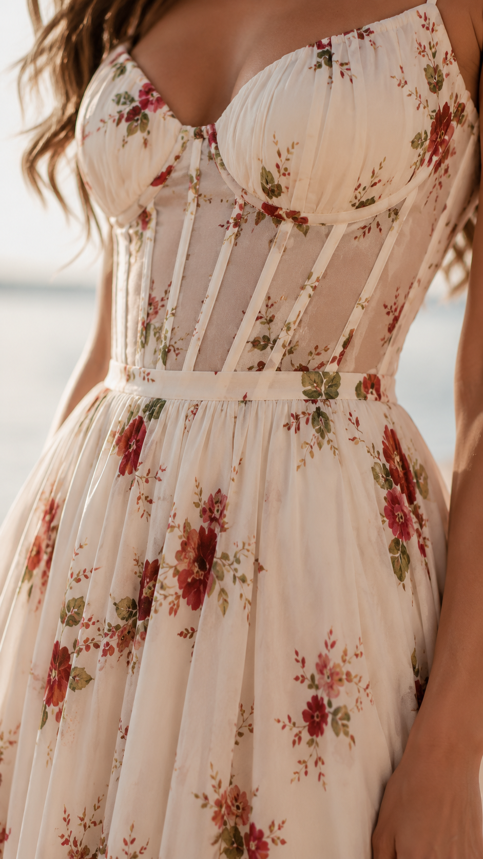 Queniva | Elegant Floral Maxi Dress with Front Slit – Perfect Long Dress for Women 3