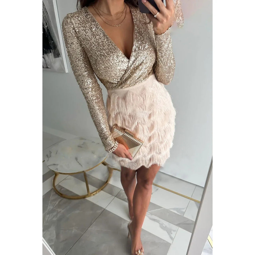 Ravelle | Party Dress Sequin Mini Elegant Fit Cocktail Dresses for Women 0