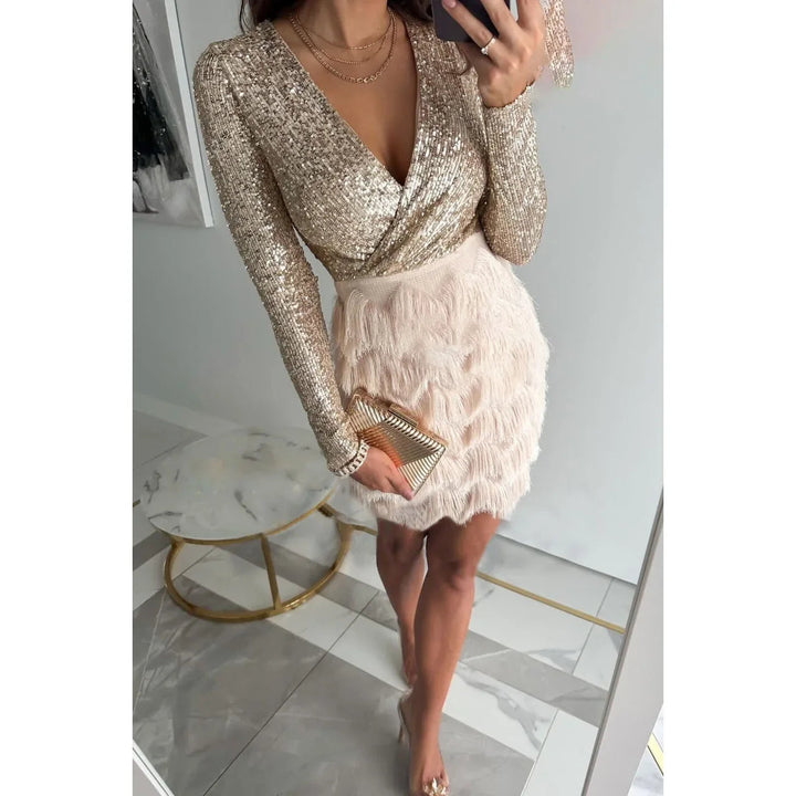 Ravelle | Party Dress Sequin Mini Elegant Fit Cocktail Dresses for Women 0