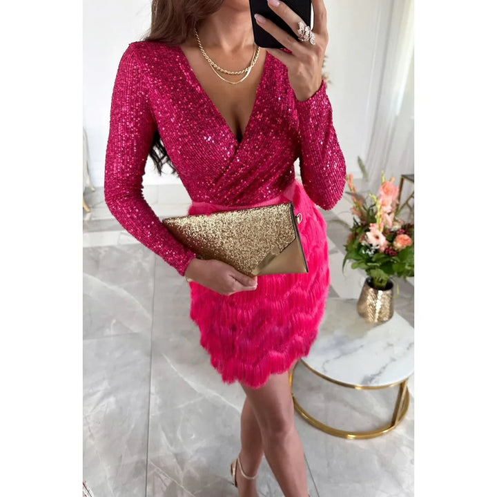 Ravelle | Party Dress Sequin Mini Elegant Fit Cocktail Dresses for Women 1