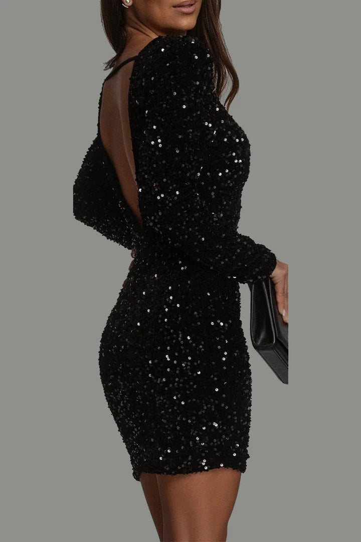 Ravelle | Women's Cocktail Dress Backless Sequin Mini Bodycon Elegant Fit 5