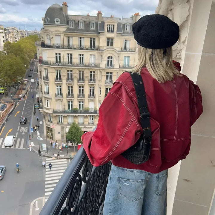 Ravine | Trendy, Casual &amp; Stylish Oversized Jacket in Bright Red 6