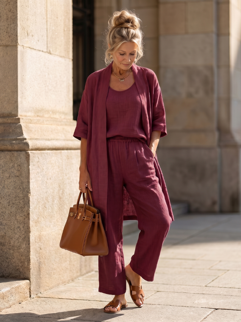 Renae | Lightweight, Relaxed Fit Women's Outfit – Breezy Three-Piece Set 8