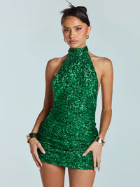 Selene | Sparkling High Neck Homecoming Dress