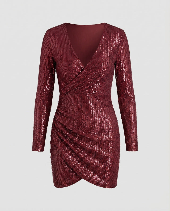 Rivelle | Women's Dress Cocktail Mini Wrap Ruffles Bodycon Elegant Fit 7