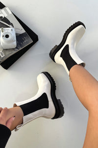 Gemma | Modern And Stylish Two-Tone Ankle Boots