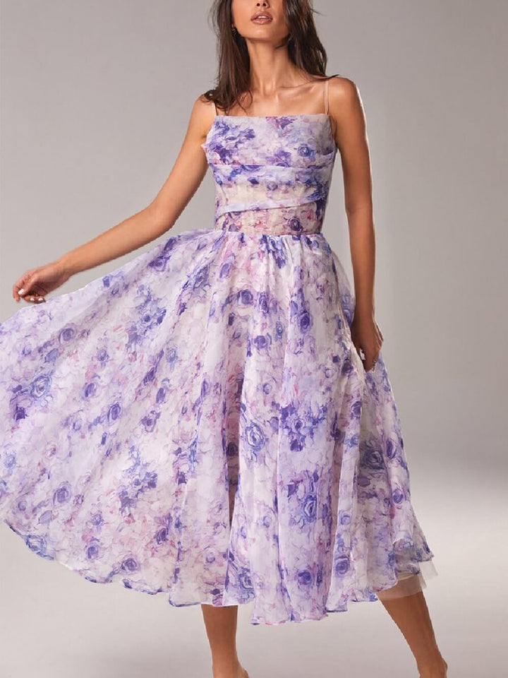 Rosa | Elegant Floral A-Line Midi Dress – Perfect Wedding Guest Dress for Women 1