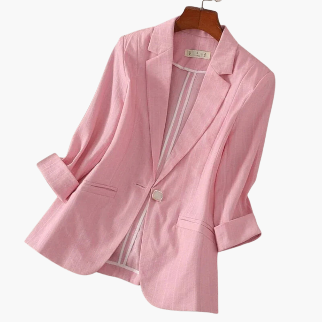 Rosa | Elegant Tailored Women's Pink Blazer – 3/4 Sleeve &amp; Versatile Style 0