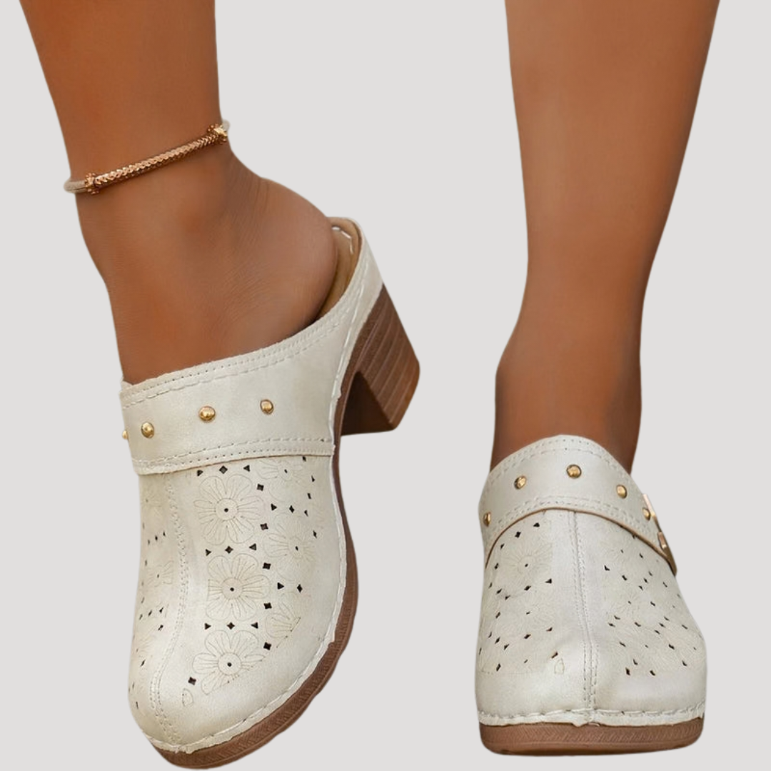 Rosabelle | Heeled Clog Mule Women's Slip-On Block Heel Stylish 1