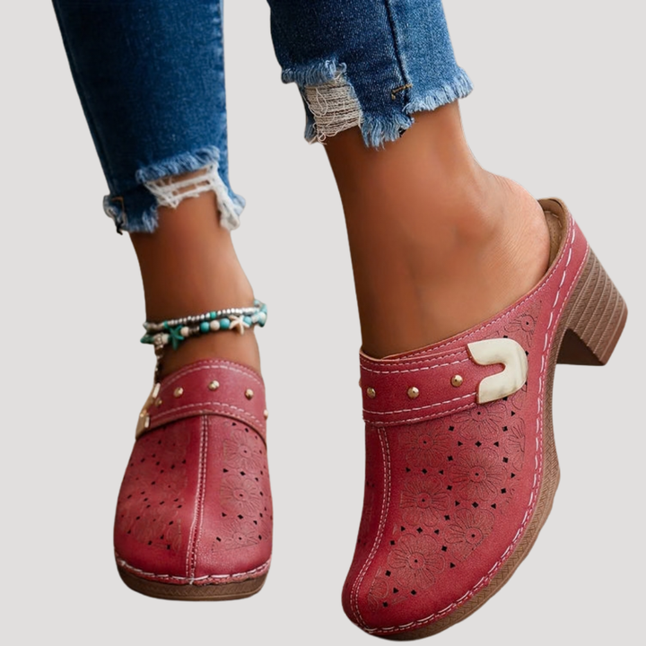 Rosabelle | Heeled Clog Mule Women's Slip-On Block Heel Stylish 2