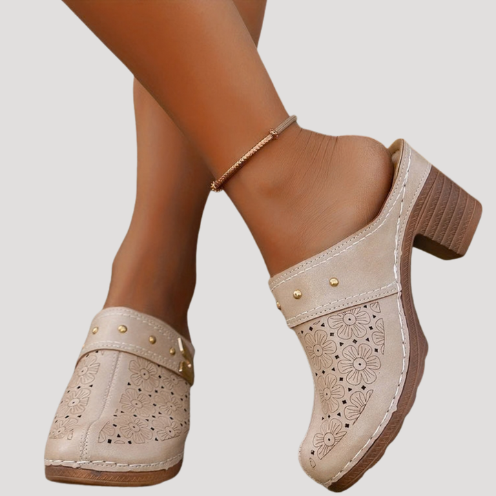 Rosabelle | Heeled Clog Mule Women's Slip-On Block Heel Stylish 4