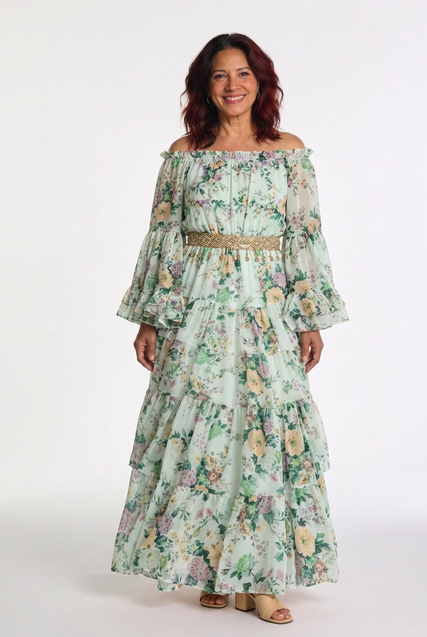 Juliet | Bohemian Floral Tie-Waist Maxi Dress - image 3