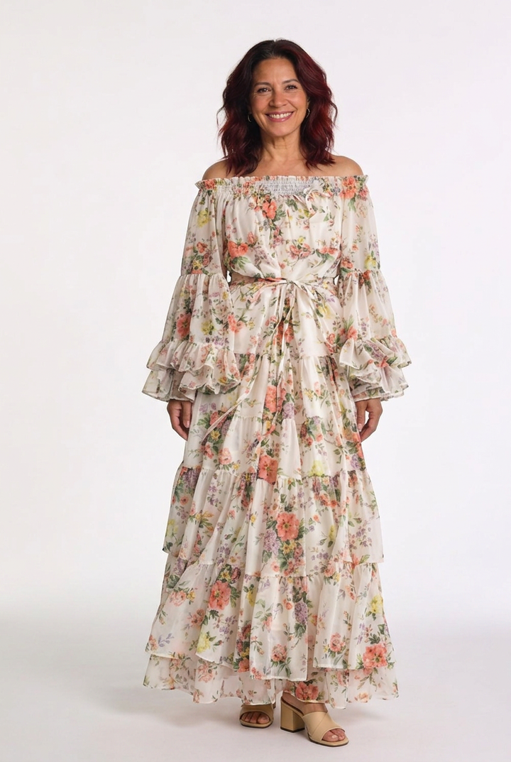 Juliet | Bohemian Floral Tie-Waist Maxi Dress - image 7
