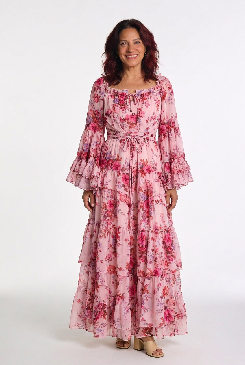 Juliet | Bohemian Floral Tie-Waist Maxi Dress - image 5