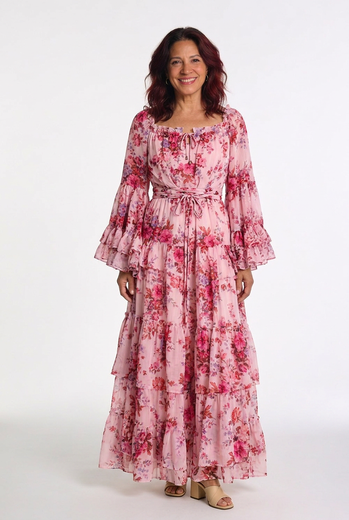 Juliet | Bohemian Floral Tie-Waist Maxi Dress - image 5