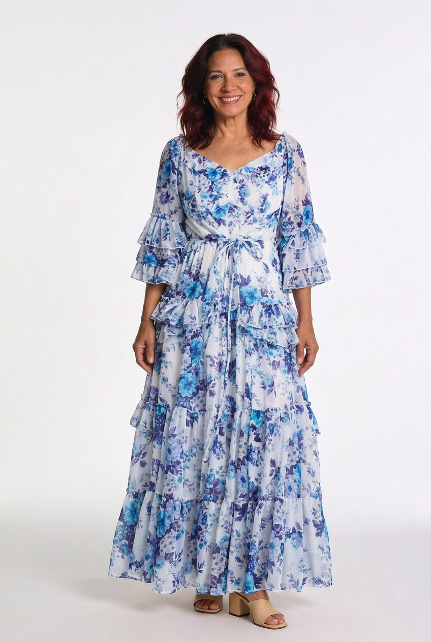 Juliet | Bohemian Floral Tie-Waist Maxi Dress - image 2