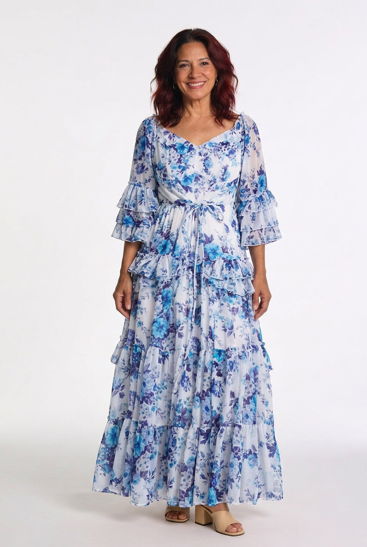 Juliet | Bohemian Floral Tie-Waist Maxi Dress - image 2