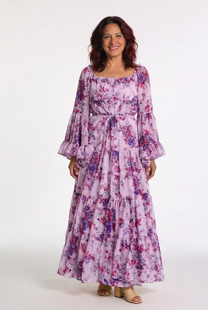 Juliet | Bohemian Floral Tie-Waist Maxi Dress - image 6
