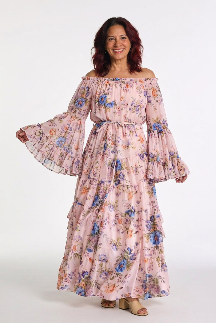 Juliet | Bohemian Floral Tie-Waist Maxi Dress - image 4