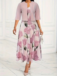 Barbara | Romantic Floral Maxi Dress and Coordinating Jacket Set