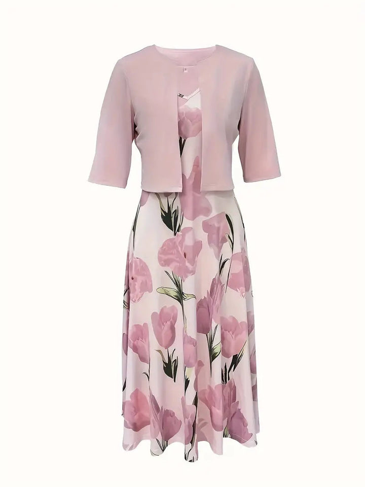 Rosalie | Elegant Floral Maxi Dress & Jacket Set – Stylish Wedding Guest Dress 1