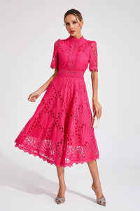 Rosalinda | Abito midi elegante e romantico in pizzo