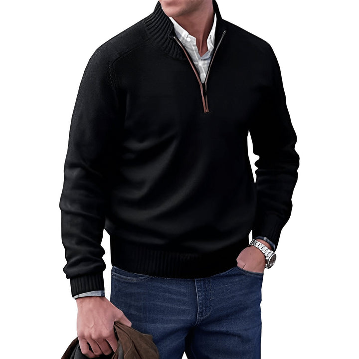 Ryan | Men's Quarter-Zip Knit Pullover Sweater Regular Fit Long Sleeve 2