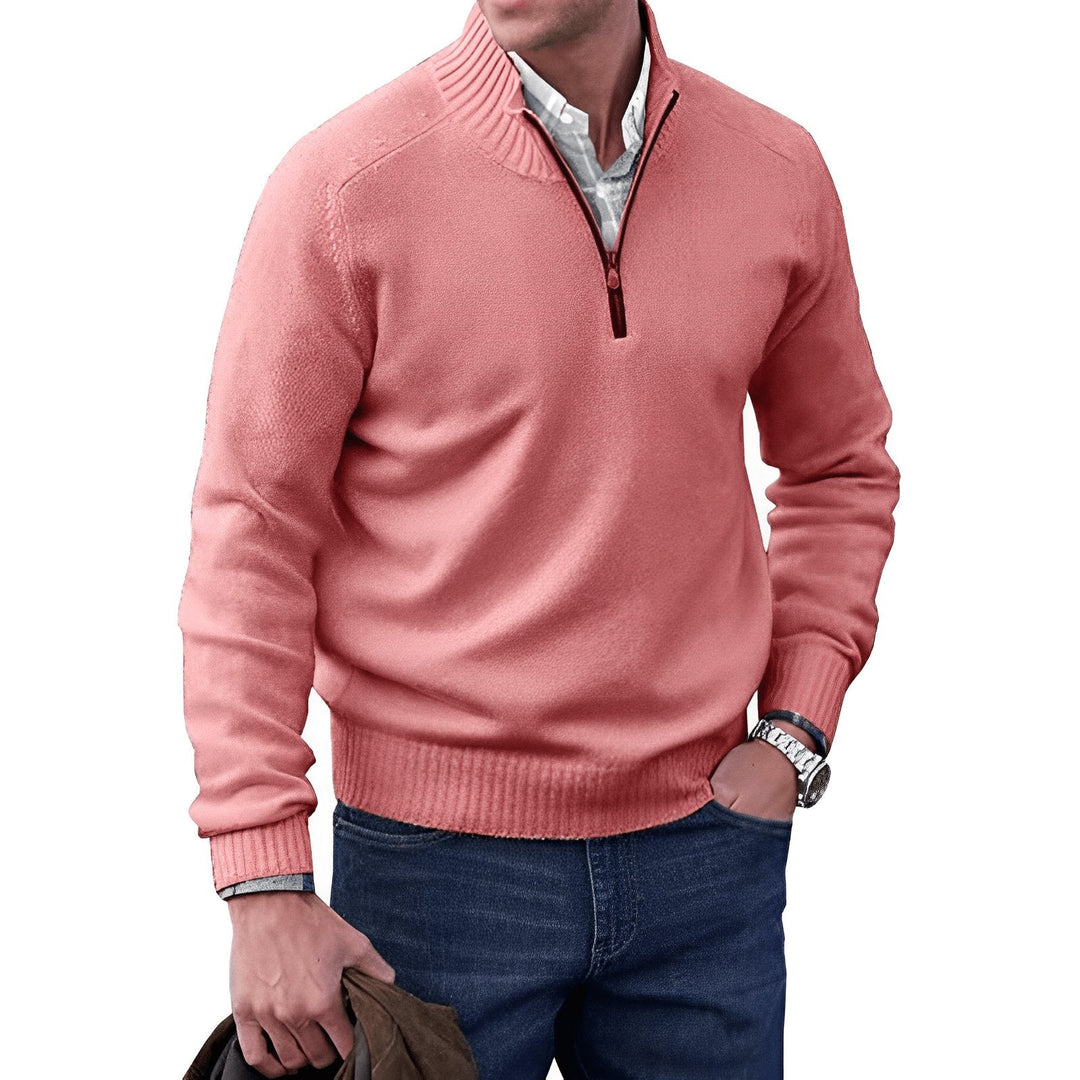 Ryan | Men's Quarter-Zip Knit Pullover Sweater Regular Fit Long Sleeve 4
