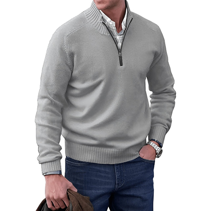 Ryan | Men's Quarter-Zip Knit Pullover Sweater Regular Fit Long Sleeve 7