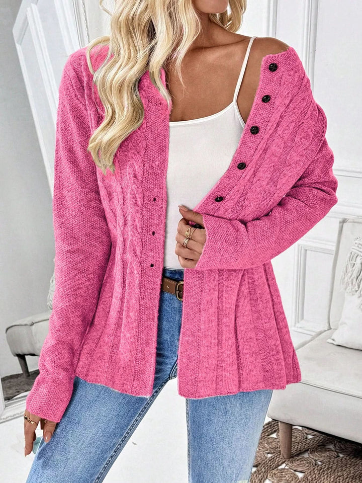 Cecilia | Cable-Knit Cinched-Waist Cardigan - image 2