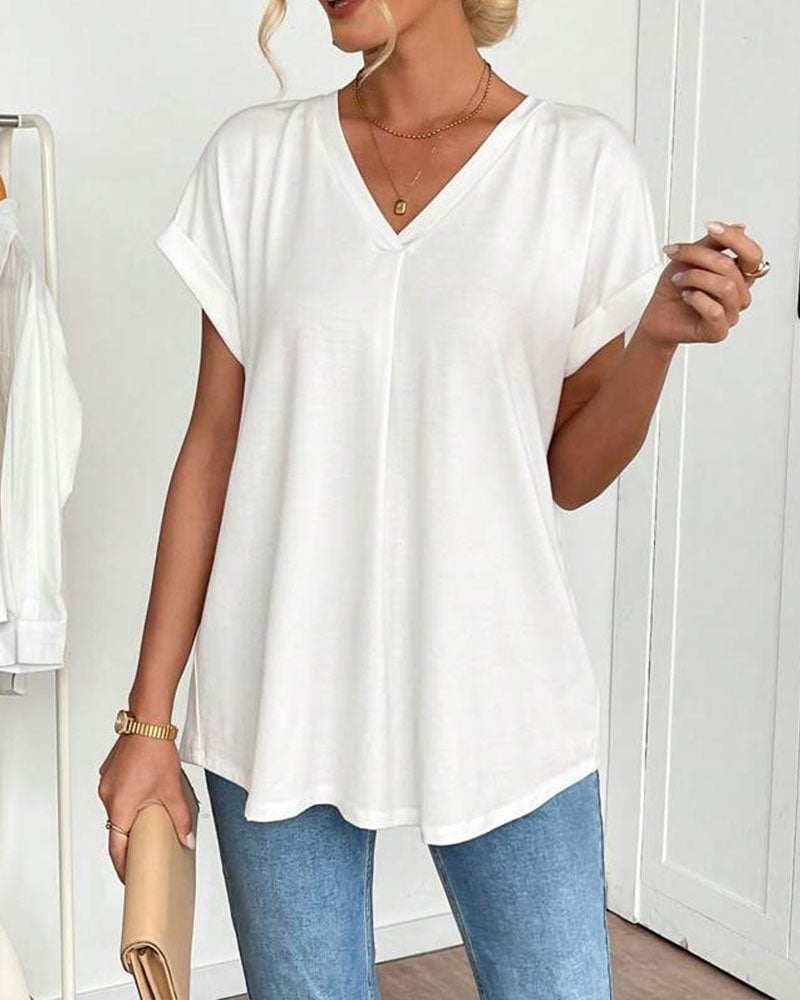 Saffron | Slimming & Comfortable Women's T Shirt - Soft Cotton V-Neck Design 0
