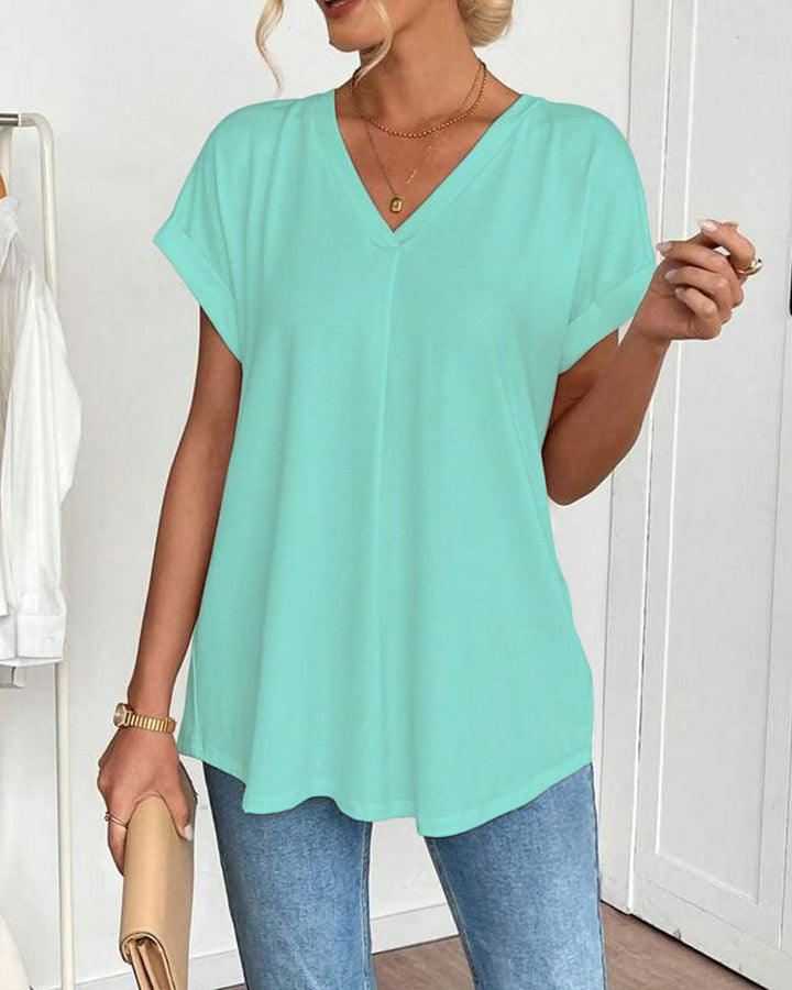Saffron | Slimming & Comfortable Women's T Shirt - Soft Cotton V-Neck Design 2