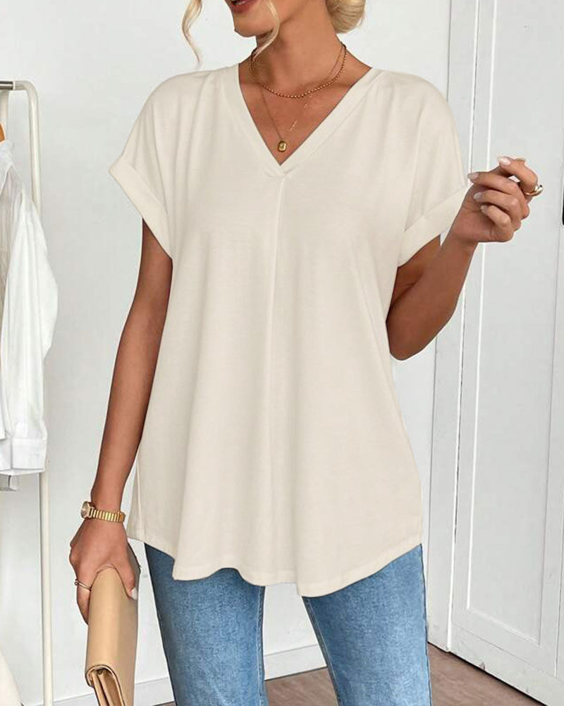 Saffron | Slimming & Comfortable Women's T Shirt - Soft Cotton V-Neck Design 4