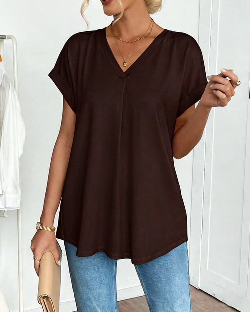 Saffron | Slimming & Comfortable Women's T Shirt - Soft Cotton V-Neck Design 5