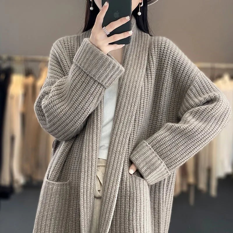 Sarina | Black Cardigan Sweater Open Front Relaxed Fit Soft Knit 1